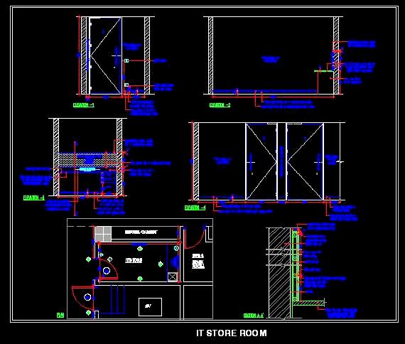 Server Room Design with Electrical Points in AutoCAD